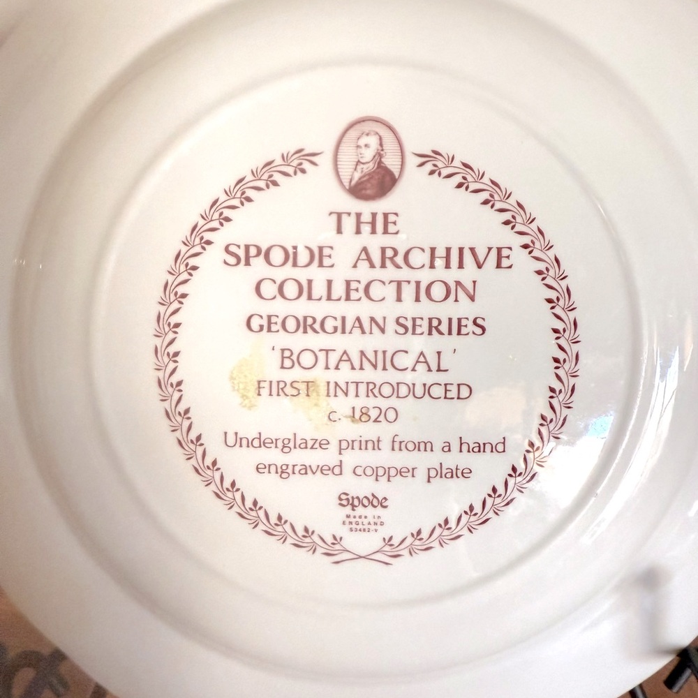 Spode Archive Collection, Georgian Series, 10.5”Collectable Plate, “Botanical" - Picture 7 of 7